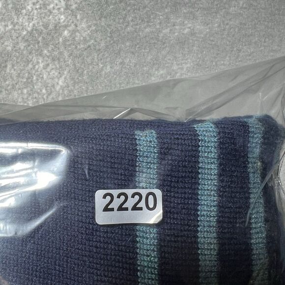 Tory Burch Knit Tunic Sweater Size Large Wool Cashmere Blend Navy Blue Striped - Picture 10 of 10